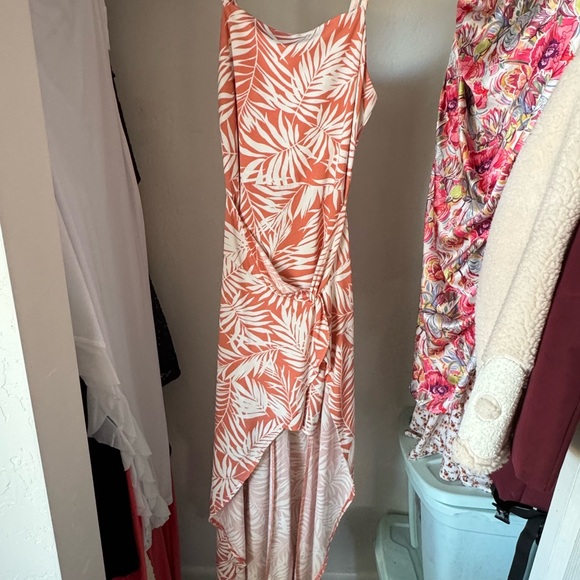 No Boundaries Coral and White High Low Dress - Picture 1 of 3